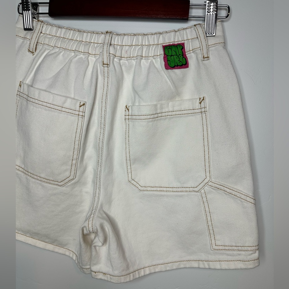 Like New‼️Empyre Cream Denim Cargo Shorts Size S Dixie Birch Carpenter Shorts - Picture 8 of 11